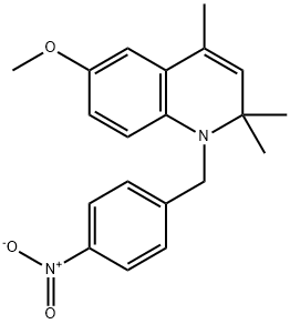 1-{4-nitrobenzyl}-6-methoxy-2,2,4-trimethyl-1,2-dihydroquinoline Struktur