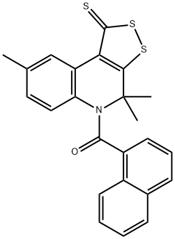 4,4,8-trimethyl-5-(1-naphthoyl)-4,5-dihydro-1H-[1,2]dithiolo[3,4-c]quinoline-1-thione Struktur