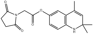 2,2,4-trimethyl-1,2-dihydro-6-quinolinyl (2,5-dioxo-1-pyrrolidinyl)acetate Struktur