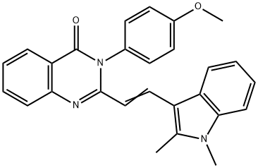 2-[2-(1,2-dimethyl-1H-indol-3-yl)vinyl]-3-(4-methoxyphenyl)-4(3H)-quinazolinone Struktur