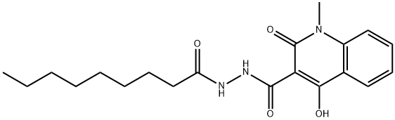 4-hydroxy-1-methyl-N'-nonanoyl-2-oxo-1,2-dihydroquinoline-3-carbohydrazide Struktur