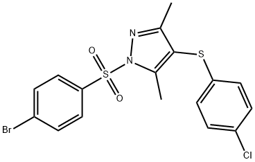 1-[(4-bromophenyl)sulfonyl]-3,5-dimethyl-1H-pyrazol-4-yl 4-chlorophenyl sulfide Struktur