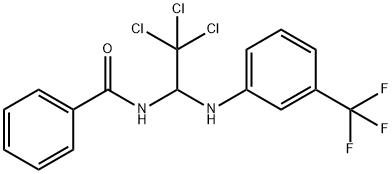 N-{2,2,2-trichloro-1-[3-(trifluoromethyl)anilino]ethyl}benzamide Struktur