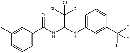 3-methyl-N-{2,2,2-trichloro-1-[3-(trifluoromethyl)anilino]ethyl}benzamide Struktur