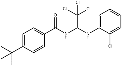 4-tert-butyl-N-[2,2,2-trichloro-1-(2-chloroanilino)ethyl]benzamide Struktur