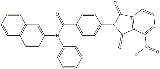 4-{4-nitro-1,3-dioxo-1,3-dihydro-2H-isoindol-2-yl}-N-(2-naphthyl)-N-phenylbenzamide Struktur