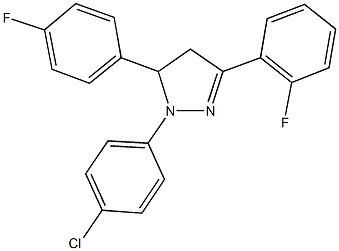 1-(4-chlorophenyl)-3-(2-fluorophenyl)-5-(4-fluorophenyl)-4,5-dihydro-1H-pyrazole Struktur