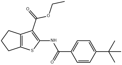 ethyl 2-[(4-tert-butylbenzoyl)amino]-5,6-dihydro-4H-cyclopenta[b]thiophene-3-carboxylate Struktur