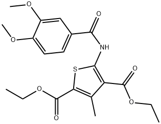 diethyl 5-[(3,4-dimethoxybenzoyl)amino]-3-methyl-2,4-thiophenedicarboxylate Struktur