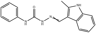 2-methyl-1H-indole-3-carbaldehyde N-phenylsemicarbazone Struktur