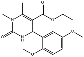 ethyl 4-[2,5-bis(methyloxy)phenyl]-1,6-dimethyl-2-oxo-1,2,3,4-tetrahydropyrimidine-5-carboxylate Struktur