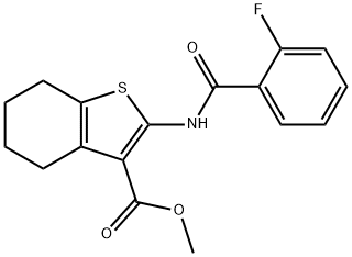 methyl 2-[(2-fluorobenzoyl)amino]-4,5,6,7-tetrahydro-1-benzothiophene-3-carboxylate Struktur