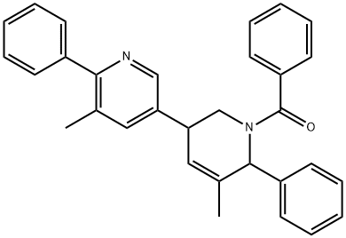 1-benzoyl-3',5-dimethyl-2',6-diphenyl-1,2,3,6-tetrahydro-3,5'-bipyridine Struktur