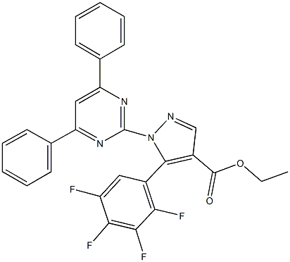 ethyl 1-(4,6-diphenyl-2-pyrimidinyl)-5-(2,3,4,5-tetrafluorophenyl)-1H-pyrazole-4-carboxylate Struktur