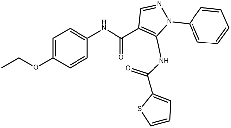 N-(4-ethoxyphenyl)-1-phenyl-5-[(2-thienylcarbonyl)amino]-1H-pyrazole-4-carboxamide Struktur