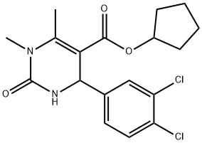 cyclopentyl 4-(3,4-dichlorophenyl)-1,6-dimethyl-2-oxo-1,2,3,4-tetrahydro-5-pyrimidinecarboxylate Struktur