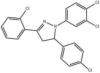 3-(2-chlorophenyl)-5-(4-chlorophenyl)-1-(3,4-dichlorophenyl)-4,5-dihydro-1H-pyrazole Struktur