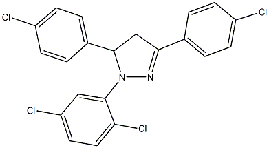 3,5-bis(4-chlorophenyl)-1-(2,5-dichlorophenyl)-4,5-dihydro-1H-pyrazole Struktur