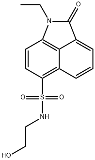 1-ethyl-N-(2-hydroxyethyl)-2-oxo-1,2-dihydrobenzo[cd]indole-6-sulfonamide Struktur