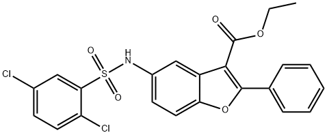 ethyl 5-{[(2,5-dichlorophenyl)sulfonyl]amino}-2-phenyl-1-benzofuran-3-carboxylate Struktur