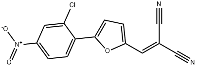 2-[(5-{2-chloro-4-nitrophenyl}-2-furyl)methylene]malononitrile Struktur