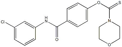 O-{4-[(3-chloroanilino)carbonyl]phenyl} 4-morpholinecarbothioate Struktur