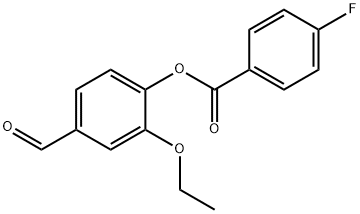 2-(ethyloxy)-4-formylphenyl 4-fluorobenzoate Struktur