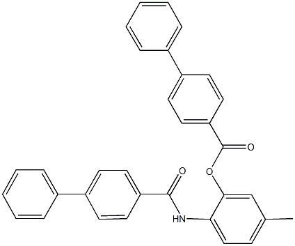 2-[([1,1'-biphenyl]-4-ylcarbonyl)amino]-5-methylphenyl [1,1'-biphenyl]-4-carboxylate Struktur