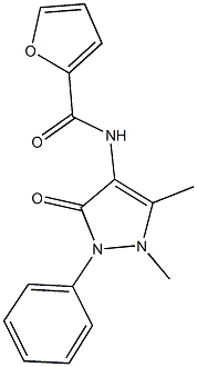 N-(1,5-dimethyl-3-oxo-2-phenyl-2,3-dihydro-1H-pyrazol-4-yl)-2-furamide Struktur