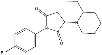 1-(4-bromophenyl)-3-(2-ethyl-1-piperidinyl)-2,5-pyrrolidinedione Struktur