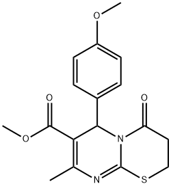 methyl 6-(4-methoxyphenyl)-8-methyl-4-oxo-3,4-dihydro-2H,6H-pyrimido[2,1-b][1,3]thiazine-7-carboxylate Struktur