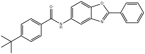 4-tert-butyl-N-(2-phenyl-1,3-benzoxazol-5-yl)benzamide Struktur