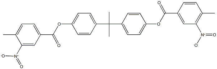 4-{1-[4-({3-nitro-4-methylbenzoyl}oxy)phenyl]-1-methylethyl}phenyl 3-nitro-4-methylbenzoate Struktur