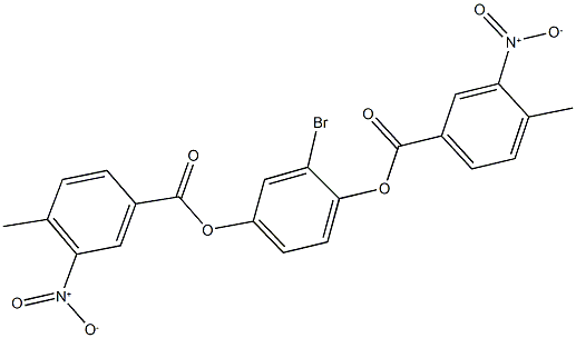 3-bromo-4-({3-nitro-4-methylbenzoyl}oxy)phenyl 3-nitro-4-methylbenzoate Struktur