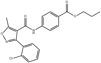 propyl 4-({[3-(2-chlorophenyl)-5-methylisoxazol-4-yl]carbonyl}amino)benzoate Struktur