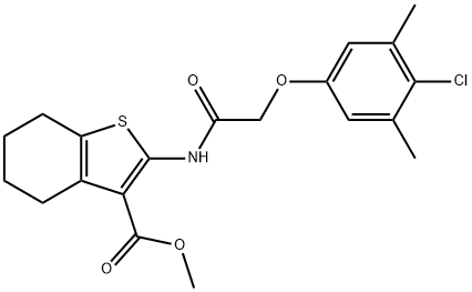 methyl 2-{[(4-chloro-3,5-dimethylphenoxy)acetyl]amino}-4,5,6,7-tetrahydro-1-benzothiophene-3-carboxylate Struktur