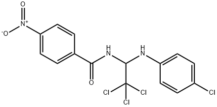 4-nitro-N-[2,2,2-trichloro-1-(4-chloroanilino)ethyl]benzamide Struktur