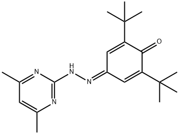 2,6-ditert-butylbenzo-1,4-quinone 4-[(4,6-dimethyl-2-pyrimidinyl)hydrazone] Struktur