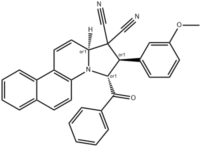 3-benzoyl-2-(3-methoxyphenyl)-2,3-dihydrobenzo[f]pyrrolo[1,2-a]quinoline-1,1(12aH)-dicarbonitrile Struktur