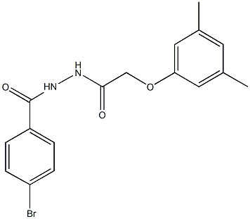 N'-(4-bromobenzoyl)-2-(3,5-dimethylphenoxy)acetohydrazide Struktur