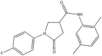 N-(2,5-dimethylphenyl)-1-(4-fluorophenyl)-5-oxo-3-pyrrolidinecarboxamide Struktur