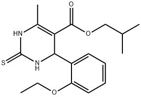 2-methylpropyl 4-[2-(ethyloxy)phenyl]-6-methyl-2-thioxo-1,2,3,4-tetrahydropyrimidine-5-carboxylate Struktur