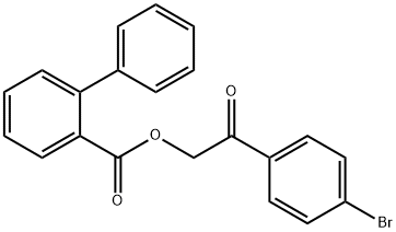 2-(4-bromophenyl)-2-oxoethyl [1,1'-biphenyl]-2-carboxylate Struktur