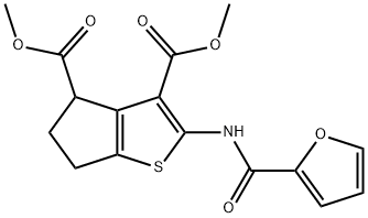 dimethyl 2-(2-furoylamino)-5,6-dihydro-4H-cyclopenta[b]thiophene-3,4-dicarboxylate Struktur