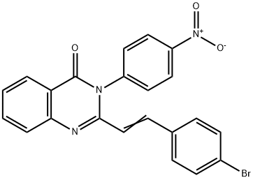 2-[2-(4-bromophenyl)vinyl]-3-{4-nitrophenyl}-4(3H)-quinazolinone Struktur