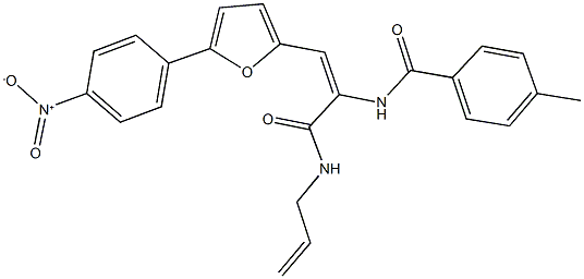 N-[1-[(allylamino)carbonyl]-2-(5-{4-nitrophenyl}-2-furyl)vinyl]-4-methylbenzamide Struktur