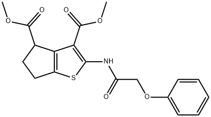 dimethyl 2-[(phenoxyacetyl)amino]-5,6-dihydro-4H-cyclopenta[b]thiophene-3,4-dicarboxylate Struktur