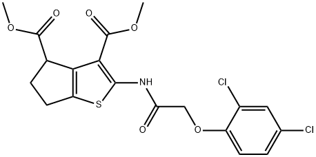 dimethyl 2-{[(2,4-dichlorophenoxy)acetyl]amino}-5,6-dihydro-4H-cyclopenta[b]thiophene-3,4-dicarboxylate Struktur