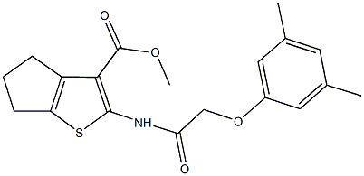 methyl 2-{[(3,5-dimethylphenoxy)acetyl]amino}-5,6-dihydro-4H-cyclopenta[b]thiophene-3-carboxylate Struktur