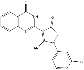 2-[2-amino-1-(3-chlorophenyl)-4-oxo-4,5-dihydro-1H-pyrrol-3-yl]-4(3H)-quinazolinone Struktur